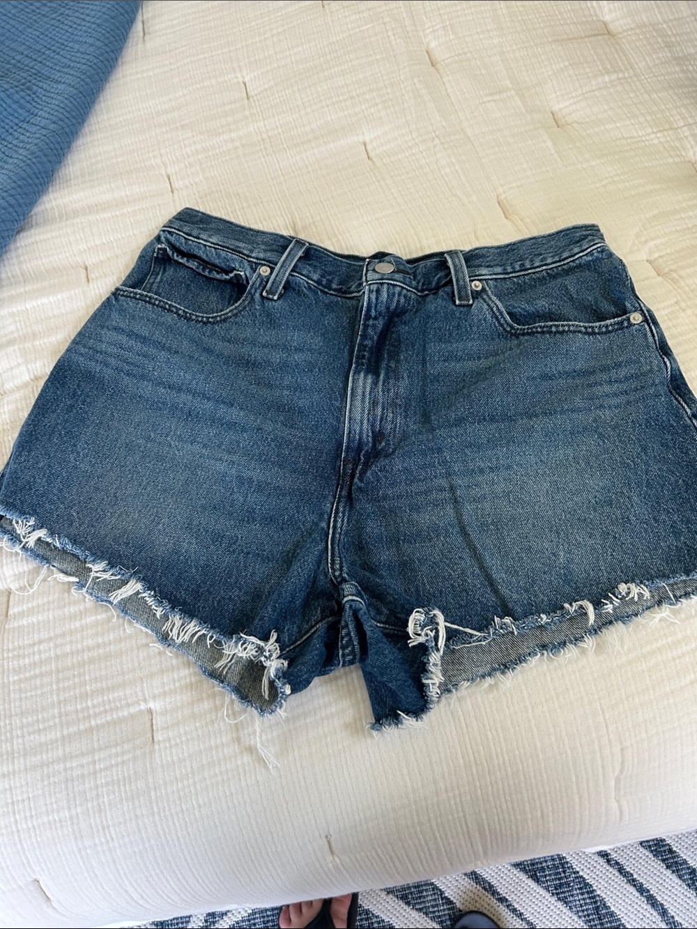 Levi’s High waisted Mom shorts.Denim Cutoff Shorts with Frayed Hem - Picture 3 of 3